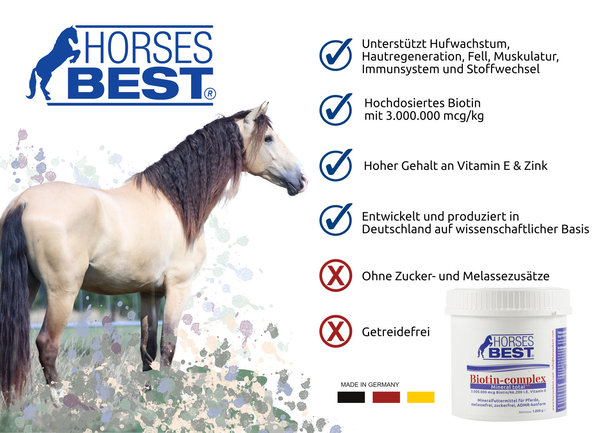 HORSESBEST®, Biotin Complex MineralTotal, Vitamine & Mineralstoffe, Vorteils-Set, Pferd, 3x 1.000g